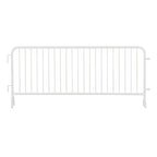 Angry Bull Barricades Metal Interlocking Steel Barricade (8.5 Ft. Heavy Duty, Bridge Feet, White Powder Coated, Set of 20)