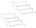 Acrylic Display Riser,8Pcs 12'' Length Tier Display Stands, Thickened to 0.2''(5mm) Acrylic Shelf Risers for Perfume Display,Risers for Buffet Table,Cupcake Stand,Pop Figurines,Tumbler,Food