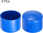 uxcell 5pcs Rubber End Caps 65mm(2.6 Inch) ID Vinyl PVC Round Tube Bolt Cap Cover Screw Thread Protectors Blue