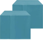 HolidayIdeas 2 Pack Square Fitted Table Covers - 34 x 34 Inch -Card Table Clothes Washable Tablecloth Protectors for Parties, Holiday Dinner, Trade Show, Vendor Stand, Teal