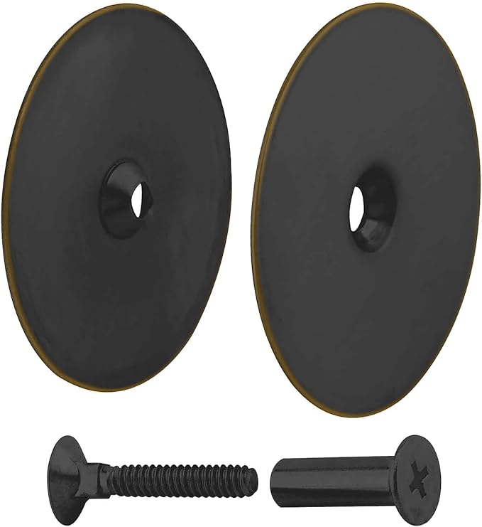 Door Hole Cover Plate Black, 2-5/8" Diameter Solid Steel, Hole Filler Plate - 1 Pack