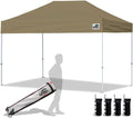 Eurmax USA 8'x12' Pop Up Canopy Tent Commercial Instant Canopies with Heavy Duty Roller Bag,Bonus 4 Sand Weights Bags (Khaki)