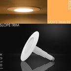 Jolux 12-Pack 5/6" Retrofit LED Recessed Lighting,12W=60W,2700K SoftWhite,800 Lumens,Dimmable Can Lights,Damp Rated,Simple Installation Adjustable Retrofit Downlight,ETL,Bevel Trim