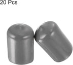 uxcell 20pcs Rubber End Caps 14mm ID Vinyl PVC Round Tube Bolt Cap Cover Screw Thread Protectors Dark Grey