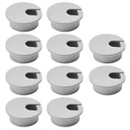 10 Pcs Desk Grommet 1-3/8" / 35 mm, Desk Cord Hole Cover, Cable Grommet ABS Plastic, Desk Hole Grommet for Home & Office Pc, Detachable Cable Cord Organizer-Light Grey