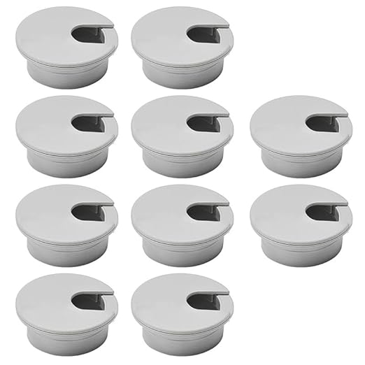 10 Pcs Desk Grommet 1-3/8" / 35 mm, Desk Cord Hole Cover, Cable Grommet ABS Plastic, Desk Hole Grommet for Home & Office Pc, Detachable Cable Cord Organizer-Light Grey