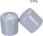uxcell 5pcs Rubber End Caps 25mm(1") ID PVC Vinyl Round Tube Bolt Cap Cover Screw Thread Protectors Grey