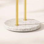 pickpiff Necklace Holder Stand: 2 Tier Jewelry Organizer with Marble Base, Gold Jewelry Tree Display for Bracelets, Rings, Earrings, Gold and White