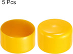 uxcell 5pcs Rubber End Caps 65mm(2.6 Inch) ID Vinyl PVC Round Tube Bolt Cap Cover Screw Thread Protectors Yellow