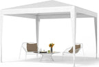 10x10 FT Party Tent, Outdoor Wedding Tents for Parties, Canopy Event Tent Without Removable Sidewalls, Waterproof Gazebo Shelter for Birthday Parties, Weddings, BBQs & Events (10X10FT-0Sides White)