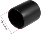uxcell 10pcs Rubber End Caps 20mm ID Vinyl Round End Cap Cover Screw Thread Protectors Black