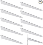 10 Pack Adjustable Shelf Brackets for Double Track System Closet Organization Heavy Duty Wire Shelf Brackets (White,9 Inches)