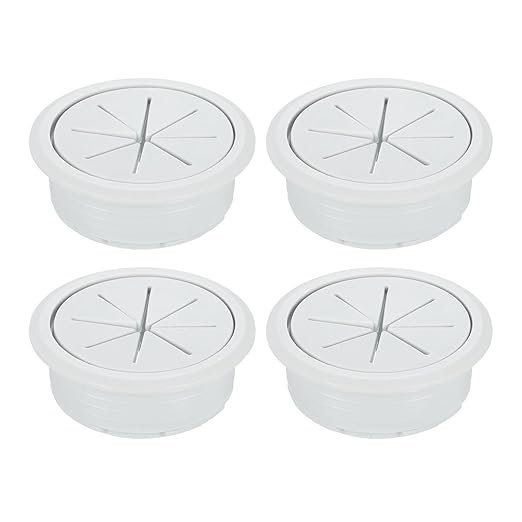 uxcell 4 Pcs Desk Grommet, 1.97 inch 50mm Desk Cable Hole Cover Wire Hole Insert for Home Office Table Cabinet Cord Organizer, Gray