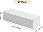 Calenzana 12x4x3 Shipping Boxes Set of 40, White Corrugated Cardboard Box for Mailing Packing Gifts Small Business