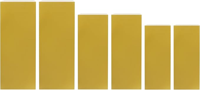 6Pcs Metal Display Pedestal Stands, Square Flower Display Pillars Rack for Wedding Party Decor, Dessert Table Display Cake Plant, Column Decorative Cube (Gold, 6PCS)