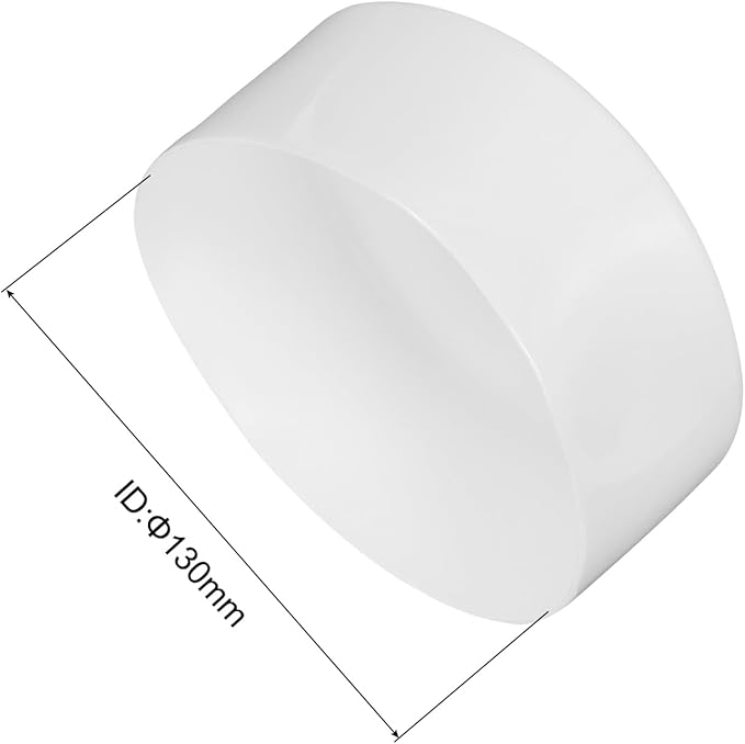 uxcell 4pcs Rubber End Caps 5 1/8"(130mm) ID Vinyl Round End Cap Cover Screw Thread Protectors White, 50mm Height