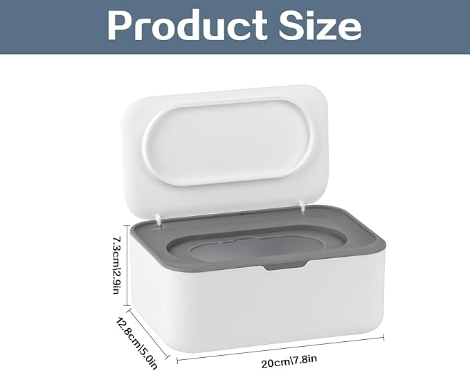 Baby Wipes Dispenser, Wipe Holder for Baby & Adult, Keeps Wet Tissue Fresh,Easy Pull Wipes Pouch Case (1, Gray)