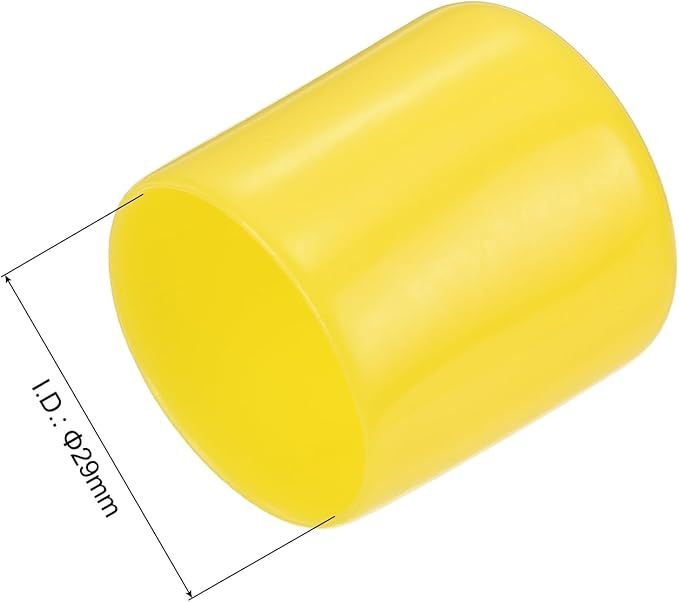uxcell 10pcs Rubber End Caps 29mm(1 1/8") ID Vinyl Round End Cap Cover Screw Thread Protectors Yellow