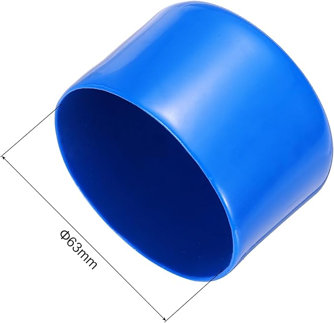 uxcell 5pcs Rubber End Caps 63mm(2.5 Inch) ID Vinyl PVC Round Tube Bolt Cap Cover Screw Thread Protectors Blue