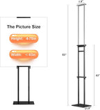 Display Stand Sign Holder,Heavy Duty Adjustable Pedestal Sign Stand Up to 75 inch,Double-Sided for Board & Foam Sign,Sign Stand with Base,Fit Wedding,Restaurant or Business(Poster not Included)