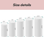 5PC Cylinder Pedestal Stands for Party, White Round Large Cylinder Tables, Pedestal Display Plinth Pillars for Wedding Ceremony Birthday Party Art Decor