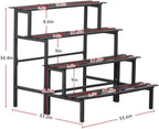 Aluminum Plant Stand - Indoor & Outdoor Ladder Display Shelf for Plants - Sturdy Space-Saving Utility Organizer for Patio, Balcony & Garden (4-Tier)