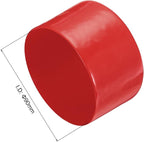 uxcell 4pcs Rubber End Caps 90mm ID Vinyl Round End Cap Cover Screw Thread Protectors Red, 50mm Height