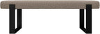 VANT Upholstered Bed Bench - Faux Merino Wool Brown - Matte Black - Contemporary Modern, Bedroom Bench Seat, Hallway, or Entryway