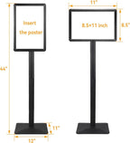 Heavy Duty Pedestal Sign holder floor stand Adjustable Sign Stand for Vertical and Horizontal view Poster Stand with Aluminum Frame for Display 8.5 x 11 inch
