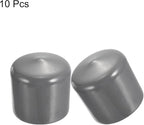 uxcell 10pcs Rubber End Caps 51mm ID Vinyl Round End Cap Cover Screw Thread Protectors Dark Grey