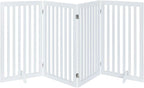 unipaws 36”H Free Standing Pet Gate for Dog Cat, Tall Wooden Dog Gates for Doorway, Stairs, Foldable Pet Fence for The House, Expandable Barrier, Indoor Use, White