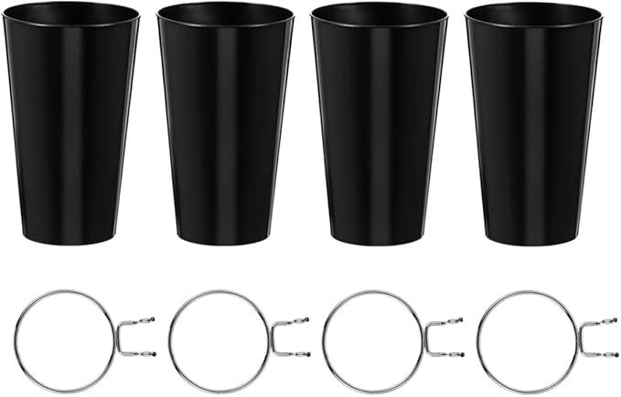 4 Sets Pegboard Hooks and 8Cm Round Pegboard Cups Organizer with 500Ml Capacity for Craft Room and Workshop Storage