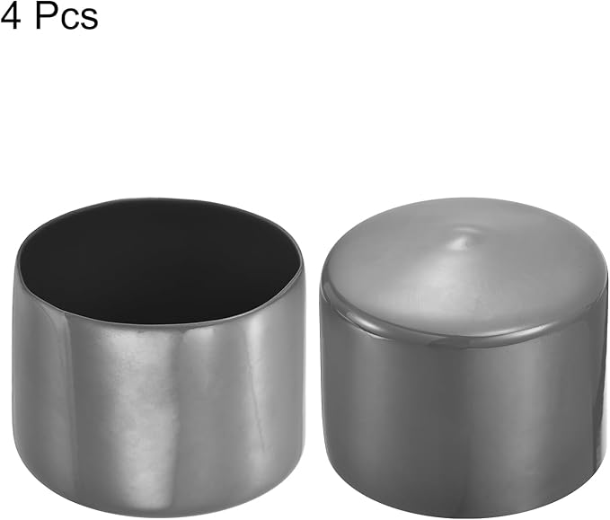 uxcell 4pcs Rubber End Caps 70mm(2 3/4") ID Vinyl Round End Cap Cover Screw Thread Protectors Dark Grey, 40mm Height
