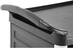 HUBERT Service Cart with Open Front Black Plastic - 38 1/2" L x 20 7/8" W x 36 5/8" H