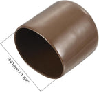 uxcell 10pcs Rubber End Caps 41mm(1 5/8") ID Vinyl Round End Cap Cover Screw Thread Protectors Brown