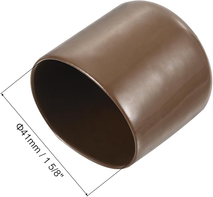 uxcell 10pcs Rubber End Caps 41mm(1 5/8") ID Vinyl Round End Cap Cover Screw Thread Protectors Brown