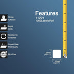 BETCKEY - Square Labels Replacement for Brother DK-1221 (0.9 in x 0.9 in), Compatible with Brother QL Label Printers [6 Rolls/6000 Labels, Yellow]