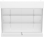 48" W x 22" D x 42" H - Retail Display Case,Ledgetop Counter with Showcase Front, White Retail Counter with Glass Display Cabinet