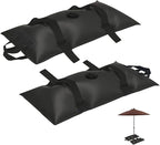Umbrella Base Water Weight Set of 2, Patio Fillable Water Bags for Weight, Heavy Duty Furniture Outdoor Weights to Hold Down Umbrella Stand Patio Garden Backyard Black (2-PCS)