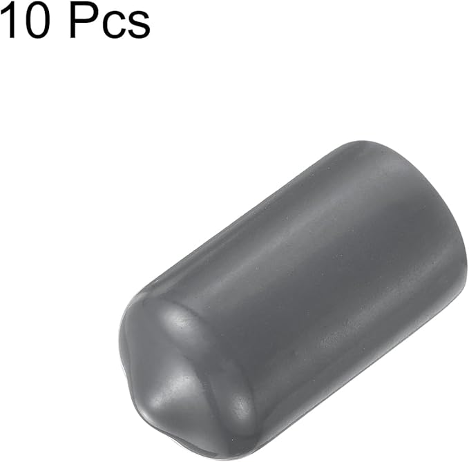 uxcell 10pcs Rubber End Caps 11.5mm ID Vinyl Round End Cap Cover Screw Thread Protector Dark Grey