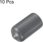 uxcell 10pcs Rubber End Caps 11.5mm ID Vinyl Round End Cap Cover Screw Thread Protector Dark Grey