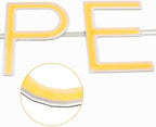 16"x 9" Ultra Bright 12V Neon Open Sign for Business, LED Open Neon Sign, Electric Light up Signs for Stores, Restaurants Offices Retail Shops Window (Yellow-White-Horizontal)