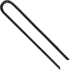 Rebar U/J Hook Extra Heavy Duty, 12 inch x 1/4 inch Rust Proof Coated Steel Ground Anchors for Garden, Tent, Trampoline (50pcs, U-Hook)