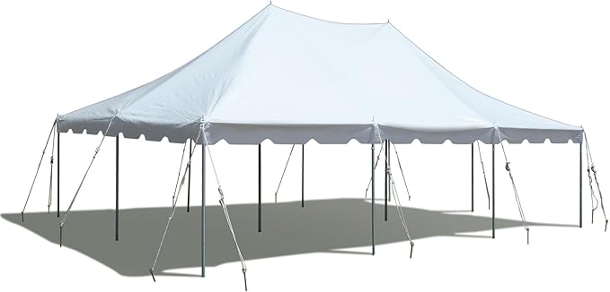 TentandTable 20' x 30' Premium Canopy Tent, White, Outdoor Pole Tent, 60-120 Person Capacity for Parties, Weddings, Events, Commercial and Residential Use, Large Heavy Duty Vinyl Canopy Tents