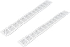 Vent Systems 19.69 x 2.36 Inch (Outer Size) Air Supply Ventilation Grille - Pack of 2 - White Aluminum Rectangle Intake/Exhaust Door Vent Deflector - HVAC for Home Improvement Floor, Wall Duct Cover