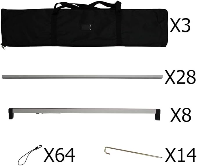Vispronet Horizontal A-Frame Banner Stand – 3ft x 24.5ft Aluminum Outdoor Banner Stand, Portable Banner Display Stand for Promotional & Sporting Events, Sideline Banner Frames, Frame Only