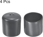 uxcell 4pcs Rubber End Caps 1 1/4"(32mm) ID Vinyl Round End Cap Cover Screw Thread Protectors Dark Grey, 30mm Height