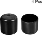 uxcell 4pcs Rubber End Caps 1 5/16"(34mm) ID Vinyl Round End Cap Cover Screw Thread Protectors Black, 30mm Height