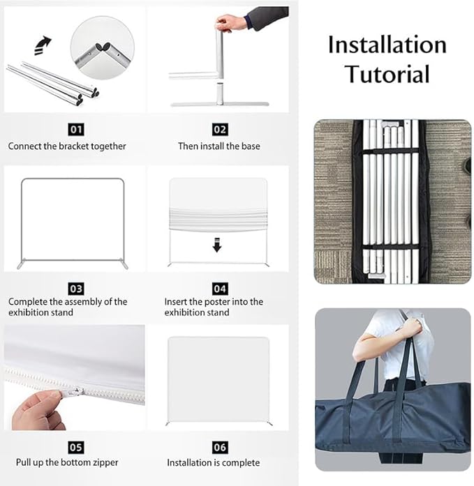 Customize Trade Show Display Holder Tension Fabric for Backdrop Frame and Banner - Double-Sided Printing 20×7.5 FT