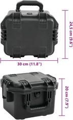 PP Portable Flight Case, Lockable Tool Box for Transportation Travelling, Protective Equipment Case, 11.8"x9.6"x7.9", -290